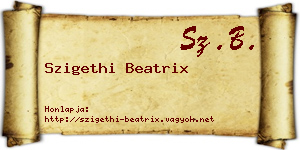 Szigethi Beatrix névjegykártya